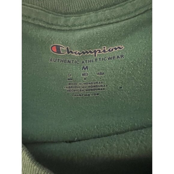 Vintage Y2K kelly green Champion tshirt short slv sz M preppy athleisure - Picture 5 of 8